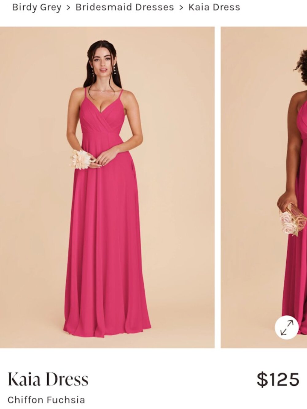 Birdy Grey Kaia Chiffon Fuchsia Dress, NWT